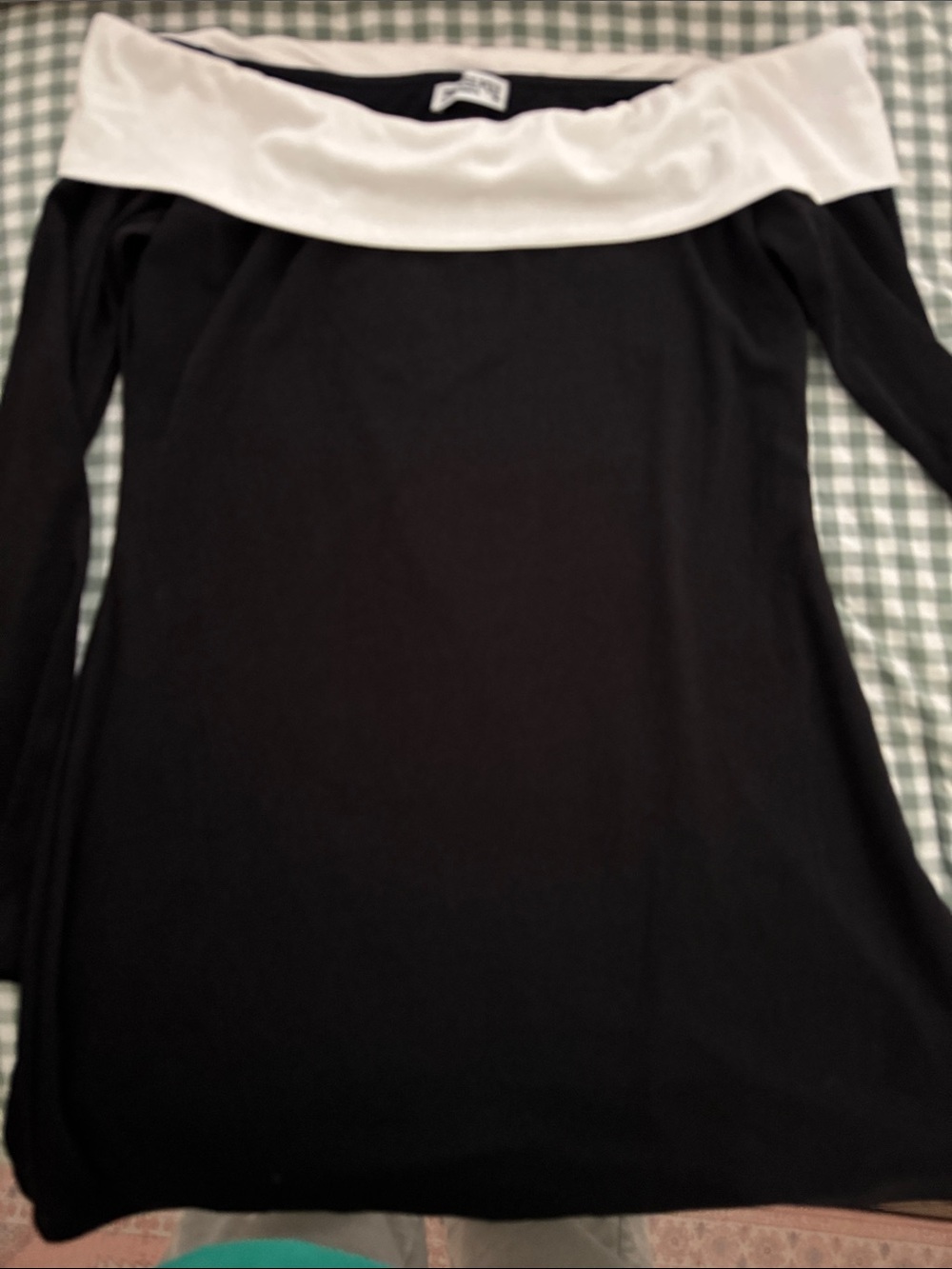 Princess Polly Black Dress with White Foldover Neckline